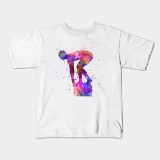 Swimmer in watercolor Kids T-Shirt